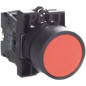 Pulsador con retorno, contactos NC Ø 22mm rojo SOLERA PULSA5R
