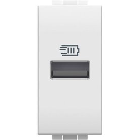 Base USB A Bticino N4191A LivingLight 1 modulo Blanco