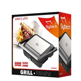 Plancha grill panini 2200W apertura 180º acero inox SYTECH SY-PN12