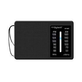 Radio de bolsillo AM-FM horizontal negro SYTECH SY-1667NG