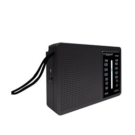 Radio de bolsillo AM-FM horizontal negro SYTECH SY-1667NG