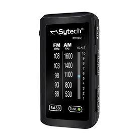 Radio de bolsillo AM-FM estereo negro SYTECH SY-1673NG