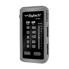 Radio de bolsillo AM-FM estereo plata SYTECH SY-1673PL