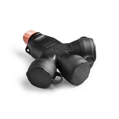 Adaptadores triple schuko goma con prensaestopas 3P 16A IP54 250V FAMATEL 188F Francia