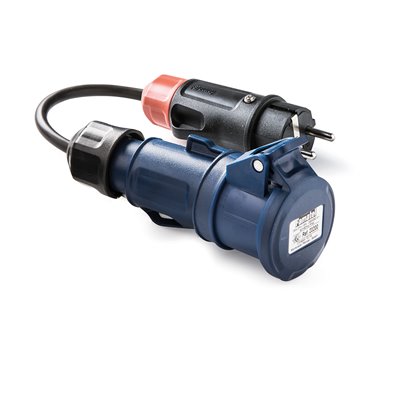 FAMATEL 13011 - Adaptador clavija schucko con base CEE y prolongador IP54 16A 250V