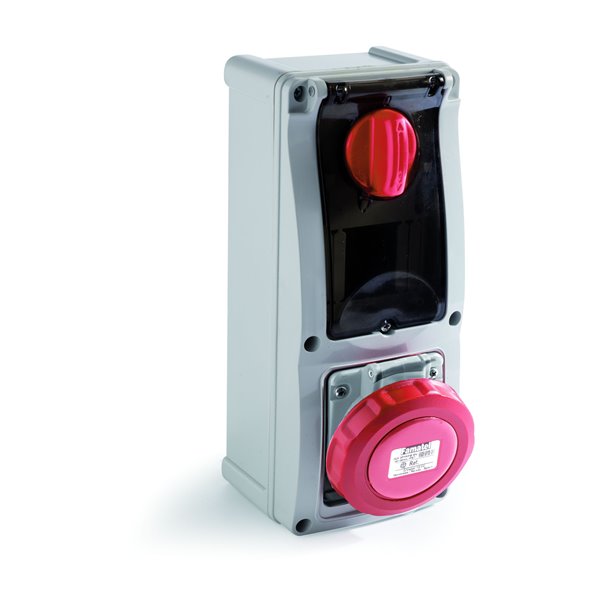 FAMATEL 26328 - Base interblocante superficie DIN 4P 400V 32A IP67 vertical