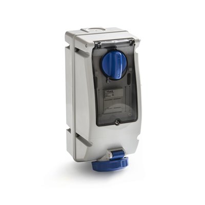 FAMATEL 26503 - Base interblocante superficie DIN 3P 230V 16A IP67 vertical
