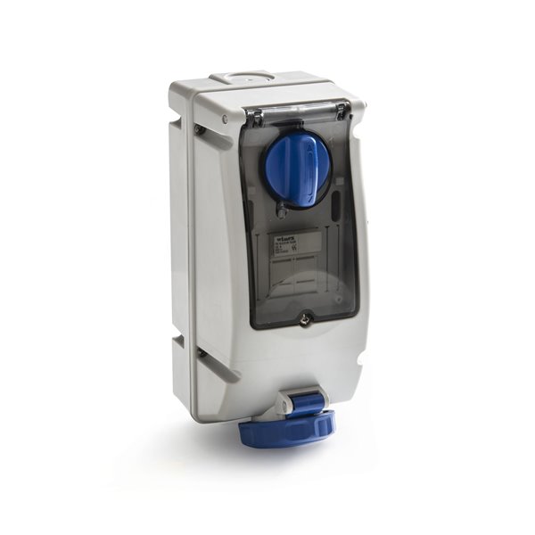 FAMATEL 26512 - Base interblocante superficie DIN 3P 230V 32A IP67 vertical