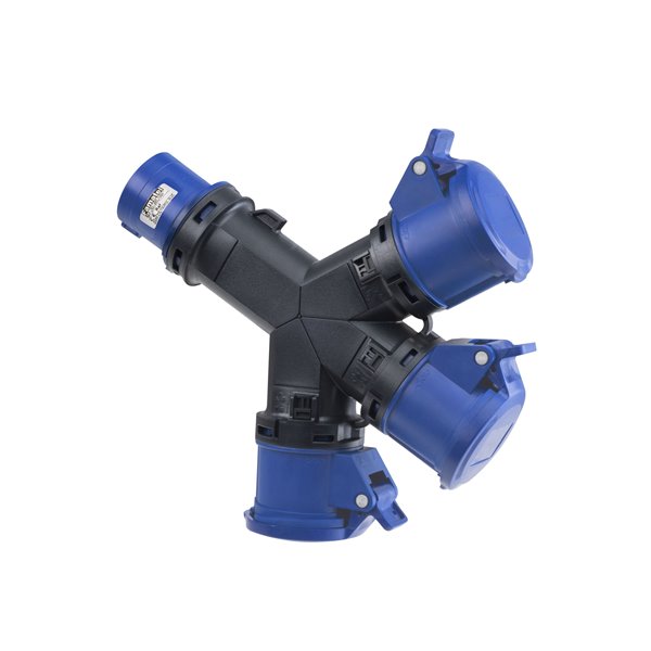 FAMATEL 15019 - Adaptador industrial 3 bases 3P 32A 230V IP54