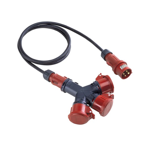 FAMATEL 31043 - Adaptador industrial 3 salidas 5P+T 32A 400V IP44