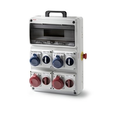 Caja ind. Acquacombi 16 mod IP65 con 2 tomas 2P+T 16A 220V y 3P+T 16-32A 400V  FAMATEL 6902