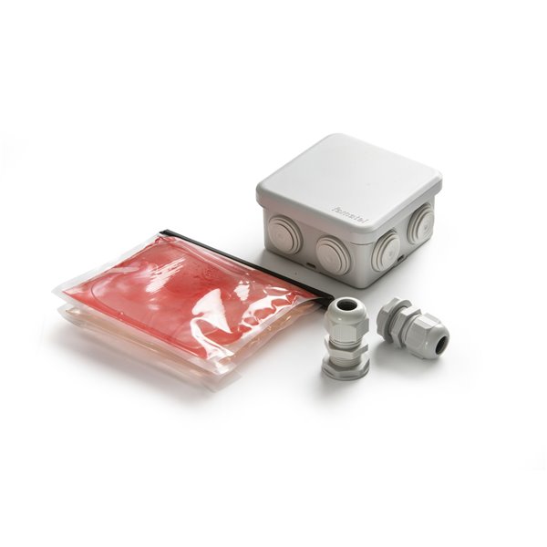 Kit IP68 caja estanca 3002 + 2 prensaestopas + gel FAMATEL 3002-GL