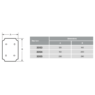 Placa metalica de fondo Acquabox 290x230 FAMATEL 3055