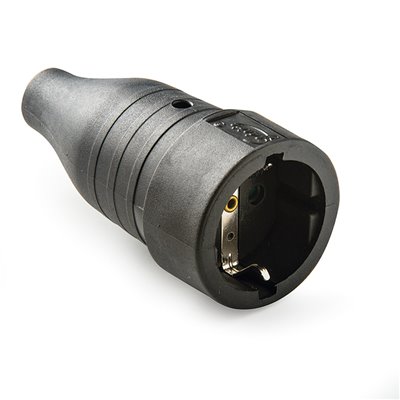 Base goma IP44 móvil con toma de tierra 16A 250V FAMATEL 257 negro