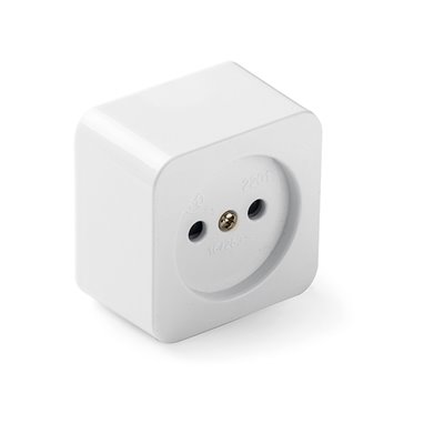 Base superficie sin toma de tierra 16A 250V FAMATEL 2201 blanco