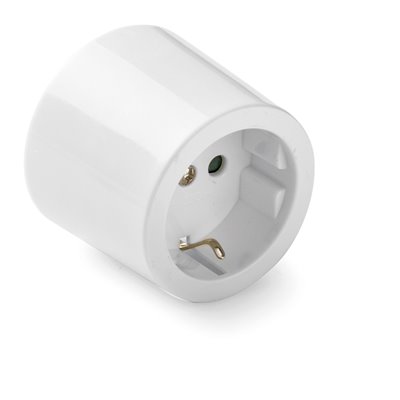 Base superficie con toma de tierra 16A 250V FAMATEL 2401 blanco