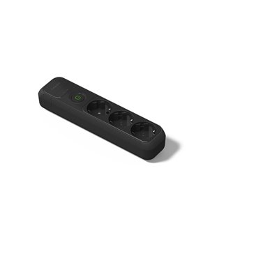 Base múltiple 3 tomas TT 16A con interruptor FAMATEL 2523-N Negro