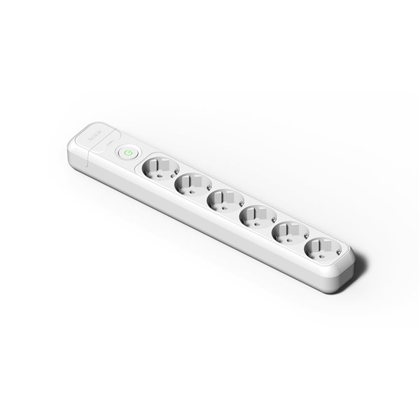 Base múltiple 6 tomas TT 16A con interruptor FAMATEL 2508 Blanco