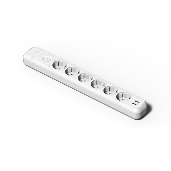 Base múltiple 6 tomas TT 16A con interruptor y USB FAMATEL 2536 Blanco