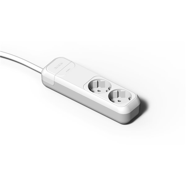 Base múltiple 2 tomas TT 16A 1,5m FAMATEL 2512 Blanco