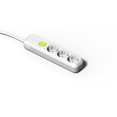Base múltiple 3 tomas TT 16A 1,5m con interruptor FAMATEL 2623 Blanco