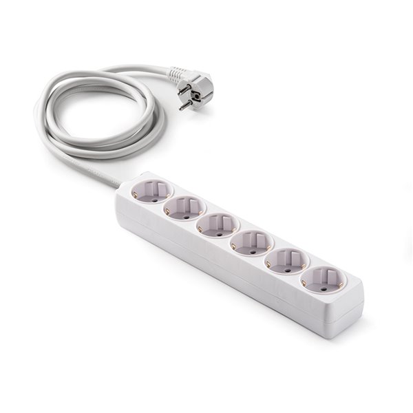 Base múltiple 6 tomas TT 16A 1,5m FAMATEL 9/506 ecológica