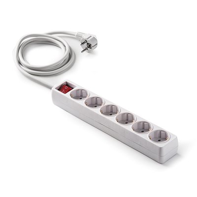Base múltiple 6 tomas TT 16A 1,5m con interruptor FAMATEL 9/706 ecológica 