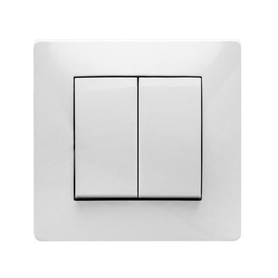 Doble conmutador de empotrar serie Habitat 15 FAMATEL 9303 blanco
