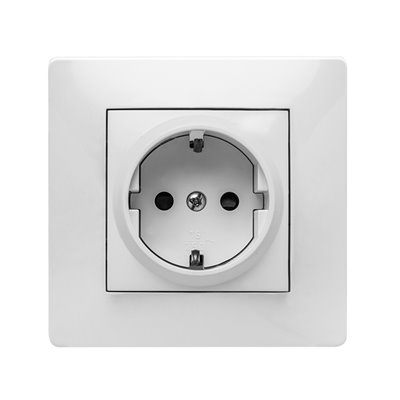 Base de empotrar TT 16A 250V serie Habitat 15 FAMATEL 9123 blanco