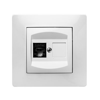 Toma teléfono RJ45 de empotrar serie Habitat 15 FAMATEL 9138 blanco