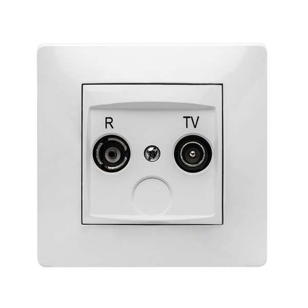 Toma R-TV de empotrar serie Habitat 15 FAMATEL 9135 blanco
