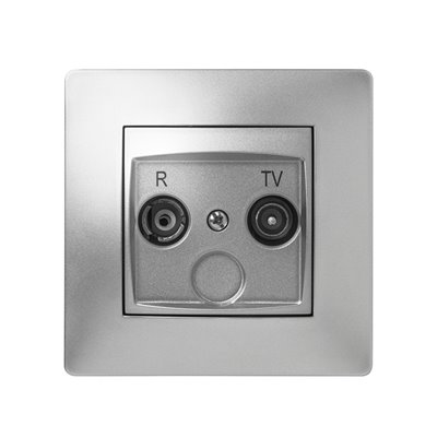 Toma R-TV de empotrar serie Habitat 15 FAMATEL 9235 aluminio