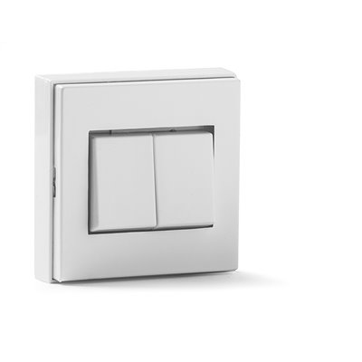 Doble Conmutador de superficie serie Living 5000 FAMATEL 5003-B blanco