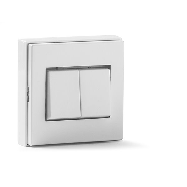 Doble Conmutador de superficie serie Living 5000 FAMATEL 5003-B blanco