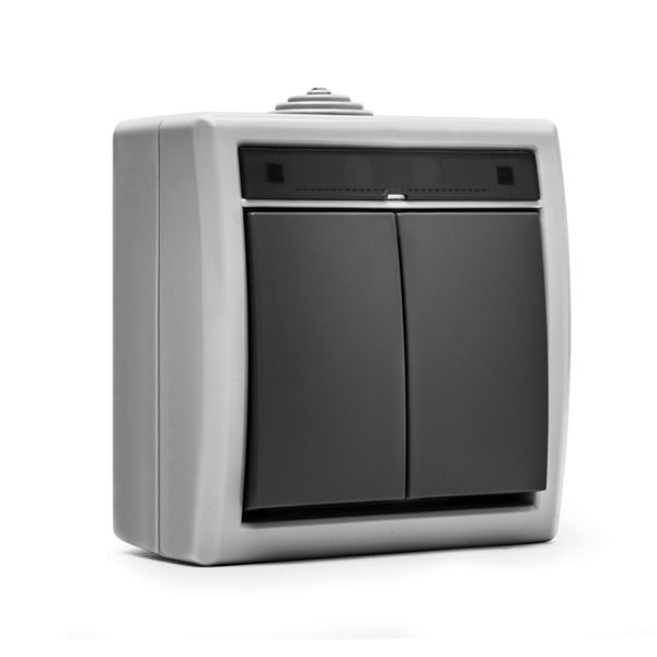 Doble interruptor de superficie estanco serie Aquant 55 FAMATEL 19076