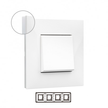 Marco 4 elementos  Legrand 741004 serie Valena Next color blanco opal