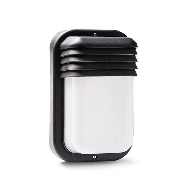 Aplique Ecoled vertical 18W IP44 E27 difusor termoplástico FAMATEL 4415G negro