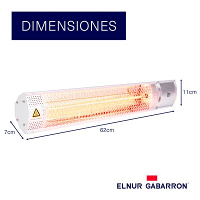 Radiador infrarrojo halogeno Gabarron IFH-2001 1000/2000W 50201230