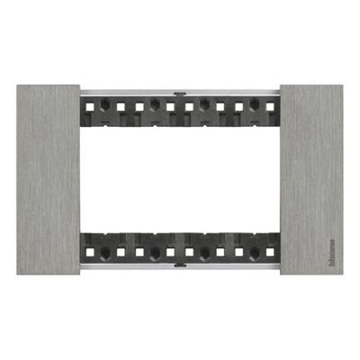 Marco embellecedor Bticino KA4804ZG Living Now 4 modulos Acero
