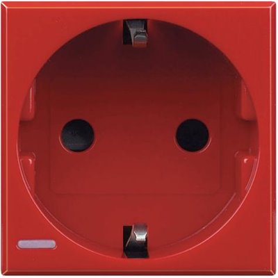 Base corriente 2P+T 16AX 230V BTICINO Axolute H4141R Rojo 2 módulos