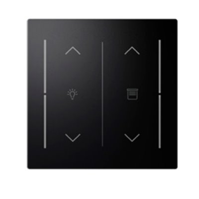 Tecla 2 canales símbolo luz/persiana NIESSEN 8997.21 NT serie Alba Negro mate