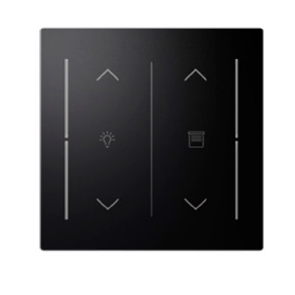 Tecla 2 canales símbolo luz/persiana NIESSEN 8997.21 NT serie Alba Negro mate