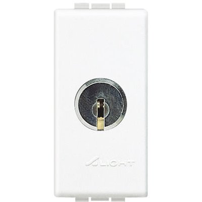 Interruptor 16A bipolar con llave 1 módulo BTICINO Livinglight N4012 Blanco