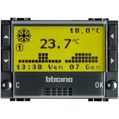 Cronotermostato programable 3 módulos BTICINO Livinglight L4451 Antracita