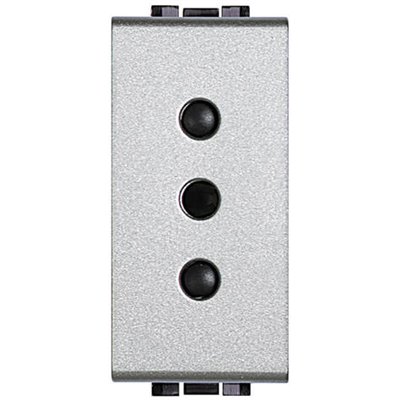 Base italiano 2P+T 10A/250V 1 módulo BTICINO Livinglight NT4113 Tech