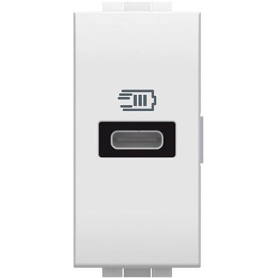 Base cargador USB C 1 módulo BTICINO Livinglight N4192C Blanco