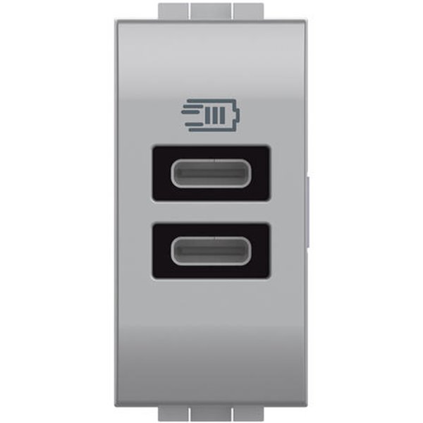 Base cargador 2xUSB C+C 1 módulo BTICINO Livinglight NT4191CC Tech