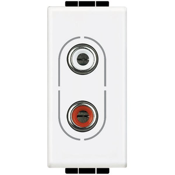 Base 2 RCA 1 módulo BTICINO Livinglight N4281 Blanco