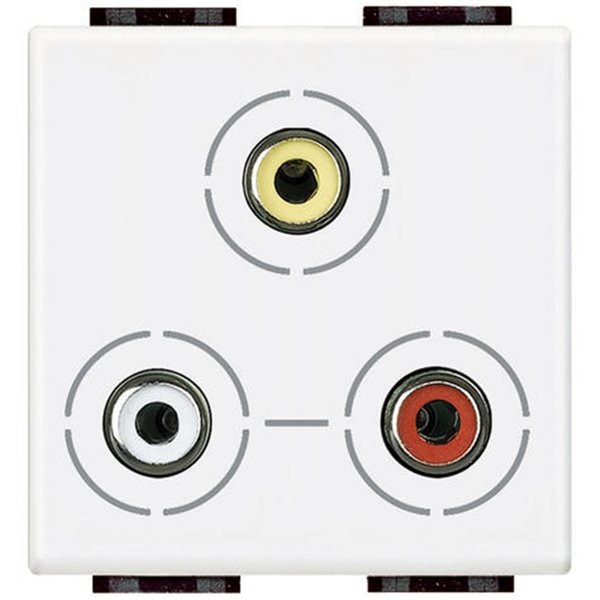 Base video 3 RCA 2 módulos BTICINO Livinglight N4283 Blanco