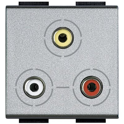 Base video 3 RCA 2 módulos BTICINO Livinglight NT4283 Tech